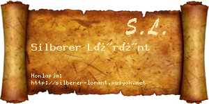 Silberer Lóránt névjegykártya